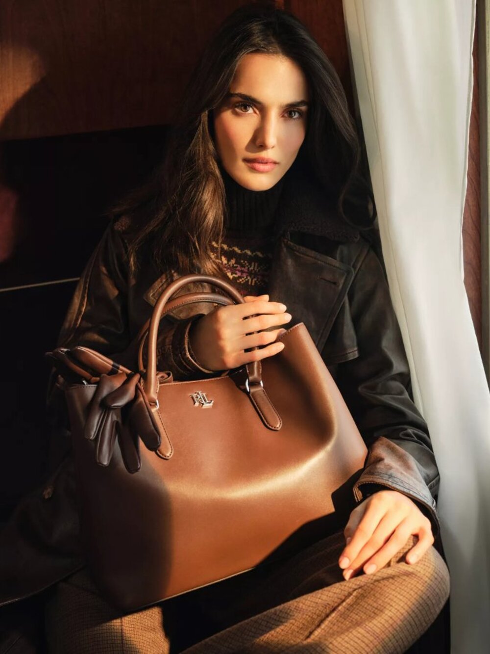 NWT ✅ LAUREN RALPH LAUREN Leather Large Marcy Satchel ⭐ Dust Bag + LRL Card - Picture 7 of 16